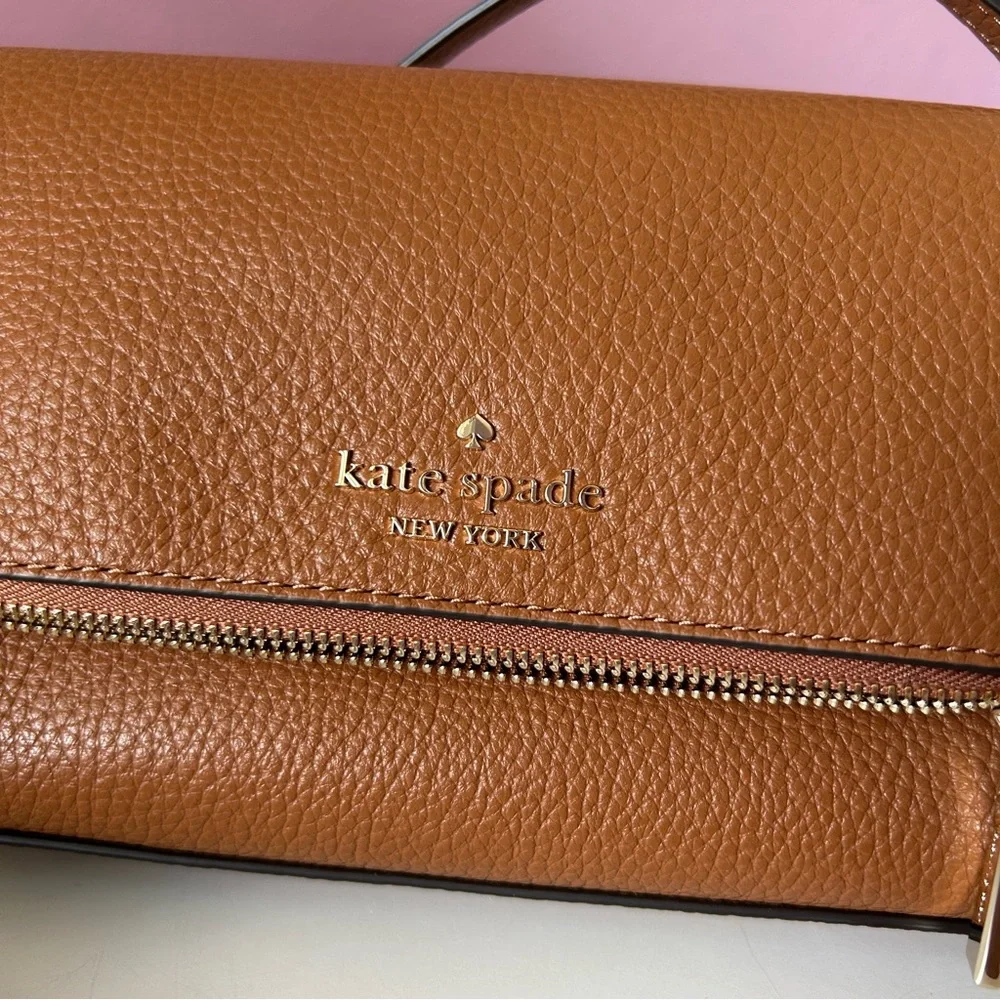 kate spade New York Tan Pebbled Leather Crossbody Bag - Picture 3 of 8